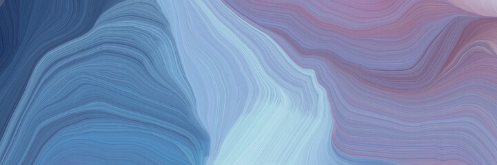 Poster - inconspicuous header with colorful abstract waves illustration with light slate gray, light blue and dark slate blue color