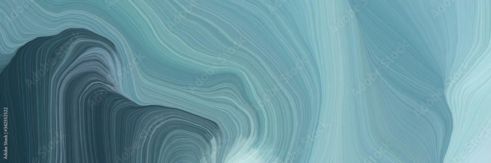 unobtrusive colorful elegant curvy swirl waves background illustration with cadet blue, dark slate gray and light blue color - obrazy, fototapety, plakaty 