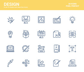 Sticker - Flat line icons design - Design