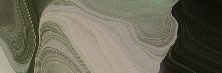 Leinwandbilder - inconspicuous header with elegant smooth swirl waves background design with gray gray, very dark gre
