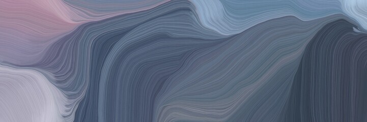 Poster - inconspicuous banner with elegant contemporary waves illustration with dim gray, pastel purple and light slate gray color