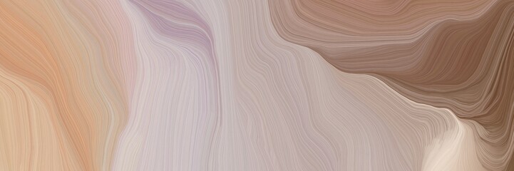 Poster - unobtrusive elegant contemporary waves design with tan, pastel brown and gray gray color