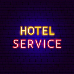 Wall Mural - Hotel Service Neon Text