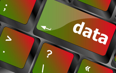 Poster - Data concept: computer keyboard with word Data