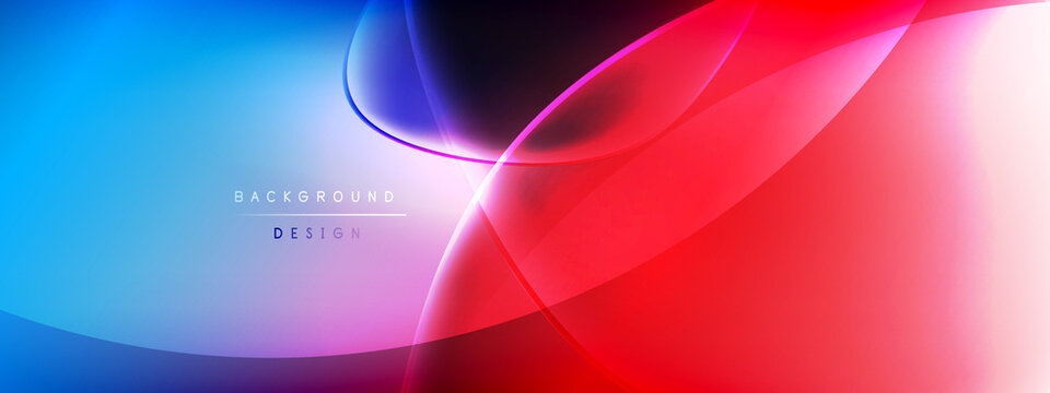 Vector abstract background - liquid bubble shapes on fluid gradient with shadows and light effects. Shiny design template for text