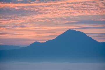 Morning mist on a high peak