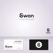 Bird abstract logo template. Vector icon. Business concept of black swan. Cosmetics, beauty, health & spa, fashion themes.