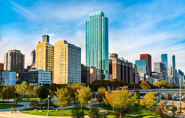 Sticker - Skyline of Chicago at Grant Park in Illinois - United States