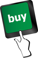 Poster - keyboard buy now icon - business concept