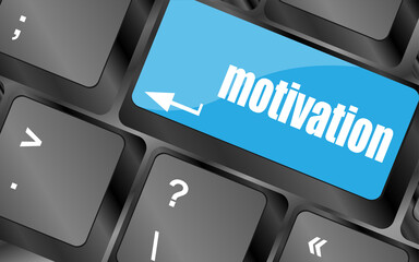 Poster - motivation button on computer keyboard key
