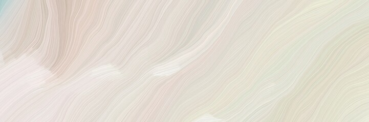 Poster - unobtrusive banner with elegant curvy swirl waves background illustration with light gray, linen and silver color