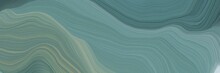 Inconspicuous Header With Colorful Smooth Swirl Waves Background Design With Slate Gray, Dark Slate Gray And Pastel Blue Color