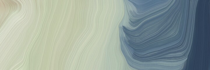 Aufkleber - inconspicuous banner with elegant smooth swirl waves background illustration with silver, teal blue and light slate gray color