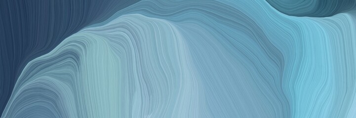 Aufkleber - unobtrusive header with colorful modern soft swirl waves background design with cadet blue, dark slate gray and teal blue color