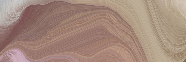 Poster - inconspicuous elegant contemporary waves illustration with rosy brown, silver and pastel brown color