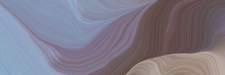 Poster - unobtrusive banner with colorful modern soft swirl waves background illustration with light slate gray, old mauve and dim gray color