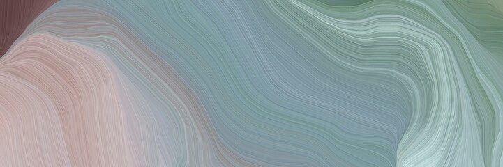 Poster - inconspicuous header with colorful contemporary waves illustration with light slate gray, silver and old mauve color