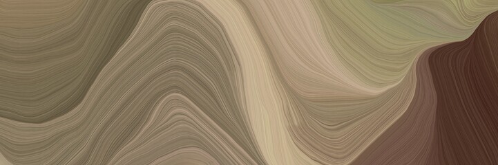 Poster - inconspicuous elegant contemporary waves illustration with pastel brown, old mauve and tan color