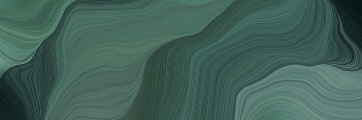 Poster - unobtrusive elegant smooth swirl waves background design with dark slate gray, very dark blue and slate gray color