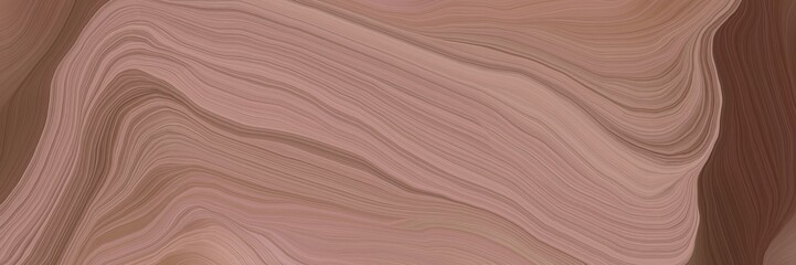 Poster - inconspicuous colorful modern soft swirl waves background illustration with rosy brown, old mauve and pastel brown color