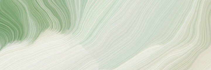 Leinwandbilder - inconspicuous header with colorful elegant curvy swirl waves background illustration with light gray, dark sea green and ash gray color