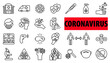 © Alex Darts - Coronavirus infection icon - symptoms, transmission, prevention, treatment.