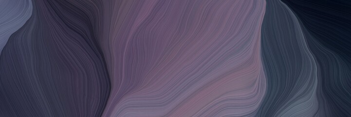 Poster - inconspicuous banner with colorful modern waves background illustration with dark slate gray, old lavender and black color