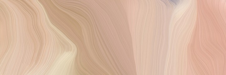 Aufkleber - inconspicuous header with colorful elegant curvy swirl waves background illustration with tan, bisque and rosy brown color