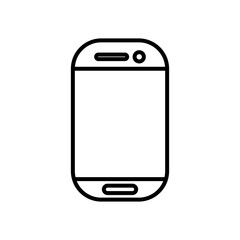 Poster - smartphone device icon, line style