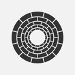 © Markoff - View from the bottom of the well black and white vector icon.
