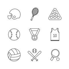 Poster - line style icon set design, Sport hobby competition and game theme Vector illustration