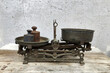 old rusty metal weighing scale