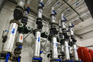 temperature sensors pumps in the boiler room