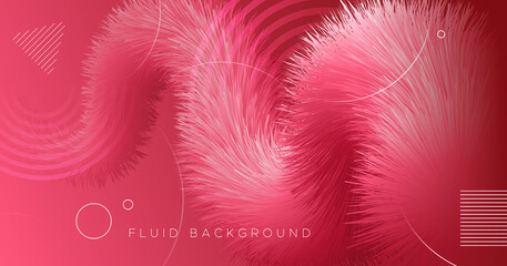 Flowing Fluid. 3d Shapes. Red Graphic Concept. 