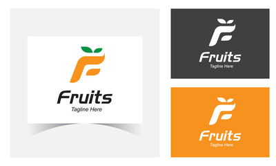 F Letter Logo Design Template- Flat Logo Design- Minimalist Logo- F Letter Logo For Fruits Farm, Fruits Company And Other Company.