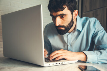 Poster - man working in computer