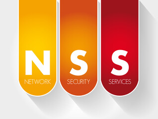 Aufkleber - NSS - Network Security Services acronym, technology concept background