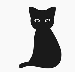 Wall Mural - cute black cat.