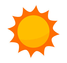 Wall Mural - sun icon on white background.