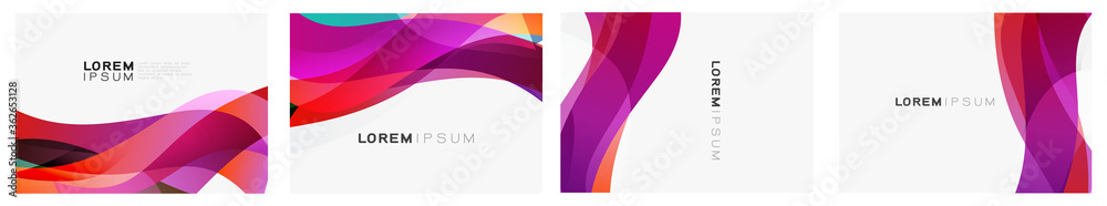 Set of colorful gradient curve on white background with space. Modern background for business or technology presentation. vector illustration - obrazy, fototapety, plakaty 