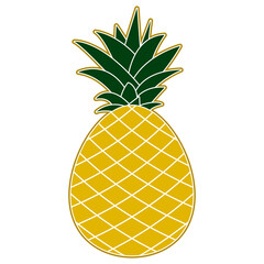 Poster - Pineapple 2d form isolated.