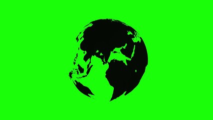 Wall Mural - isolated word planet on green screen, alpha channel chroma key 3d rendering.
