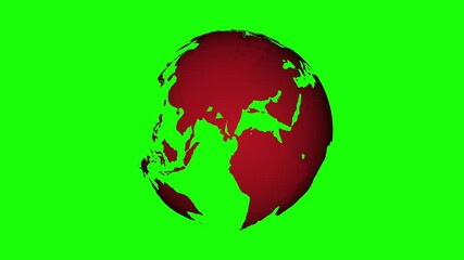Wall Mural - isolated word planet on green screen, alpha channel chroma key 3d rendering.