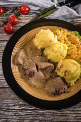 Canvas Print - Braised pork tongues in horseradish sauce.