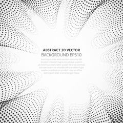 Poster - abstract figure made of particles. movement in a virtual world.