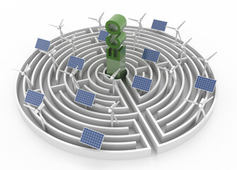 Poster - Eco sustainable home, energy efficiency concept. Original 3d rendering.