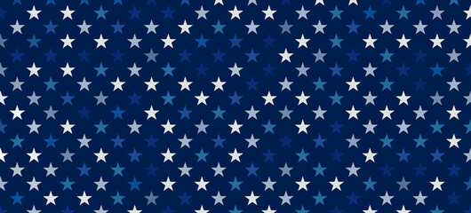 Wall Mural - White transparent stars on blue background