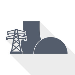 Aufkleber - Nuclear power plant flat design vector icon