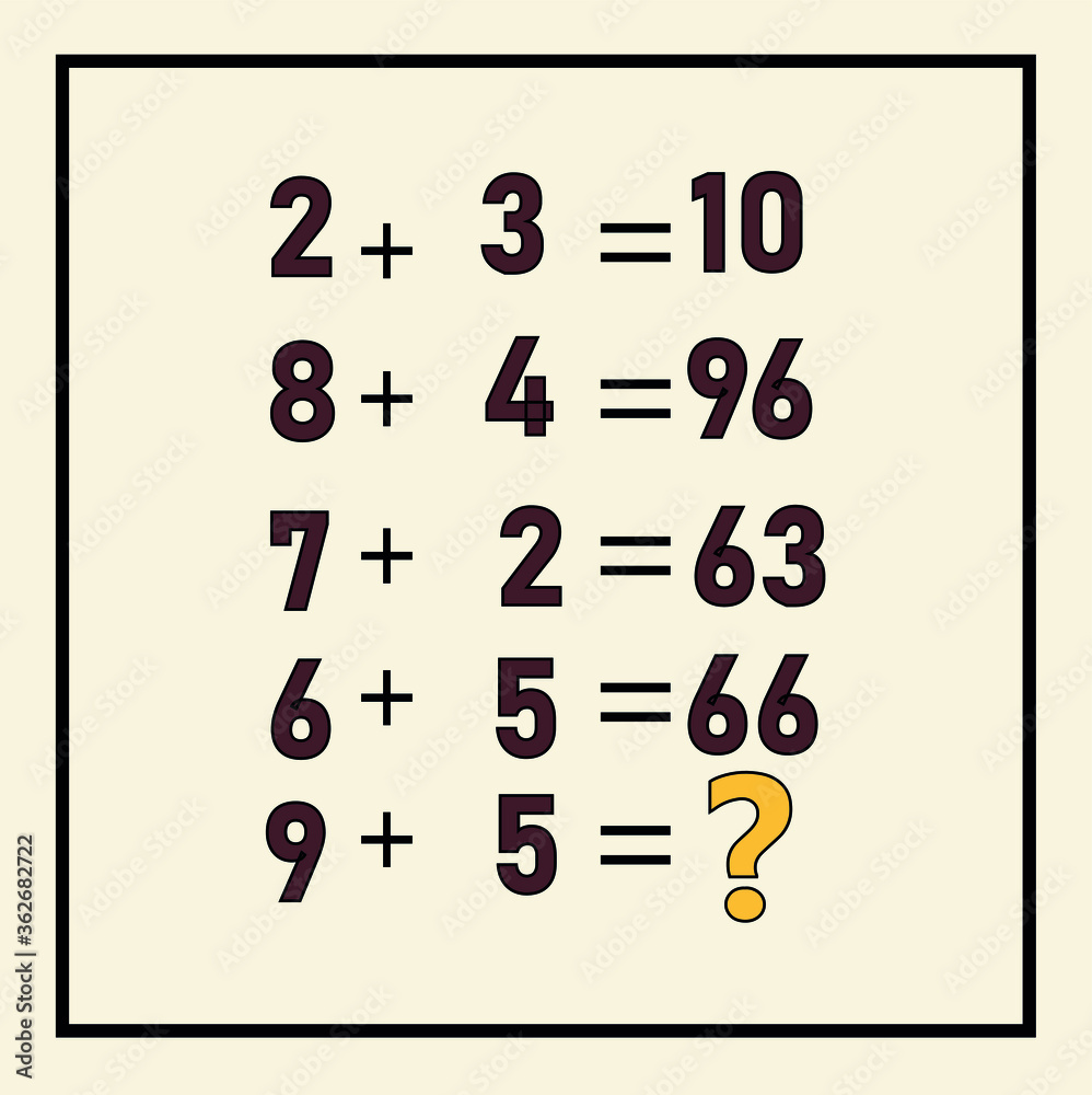 Mathematical riddle. Children funny riddle entertainment. Sheet right ...
