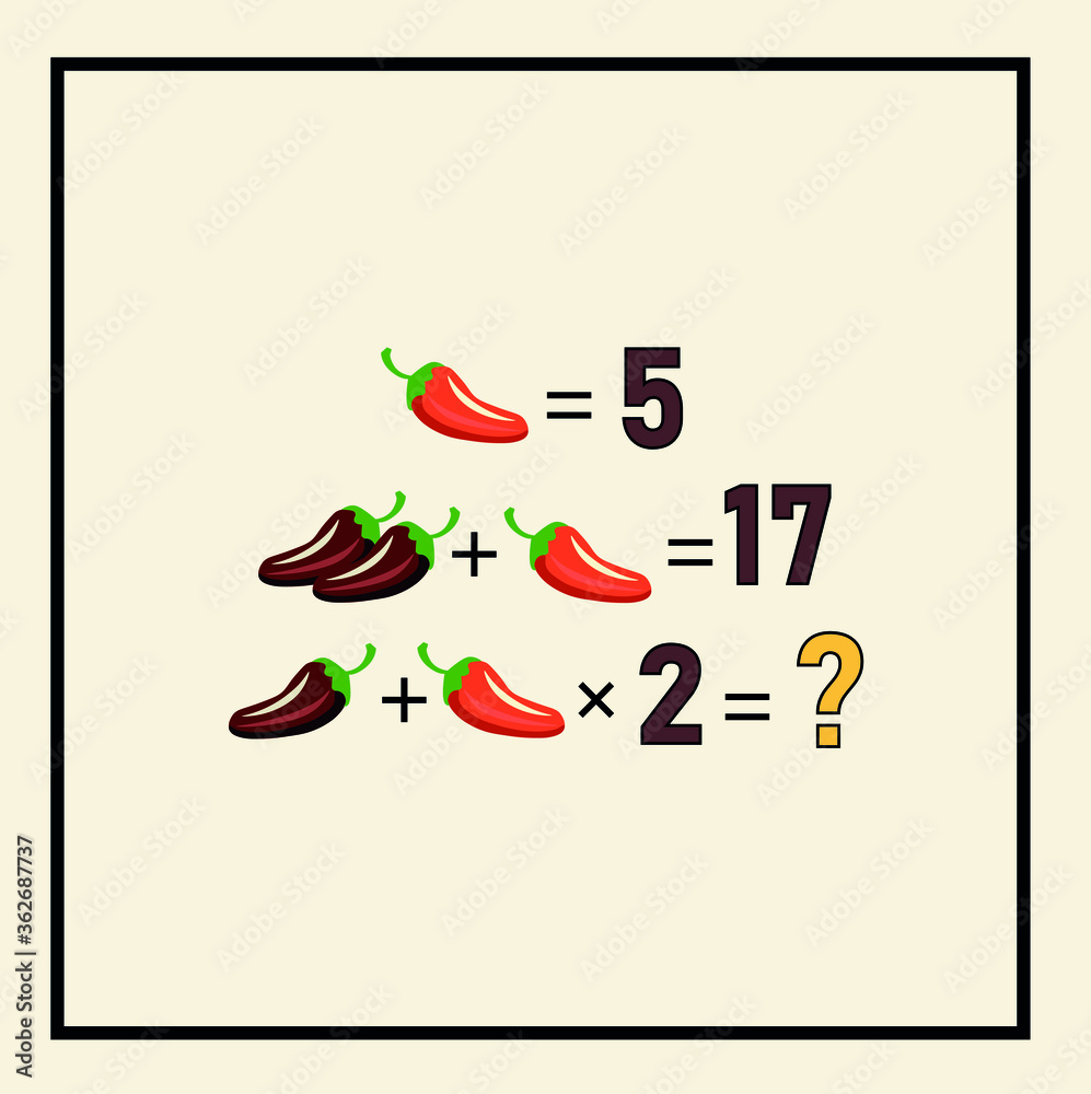 Mathematical riddle. Children funny riddle entertainment. Sheet right ...